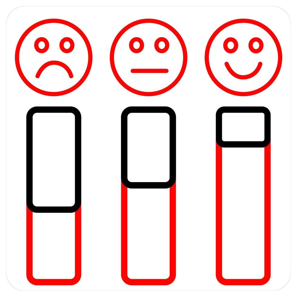 Rating icon concept in red line color vector