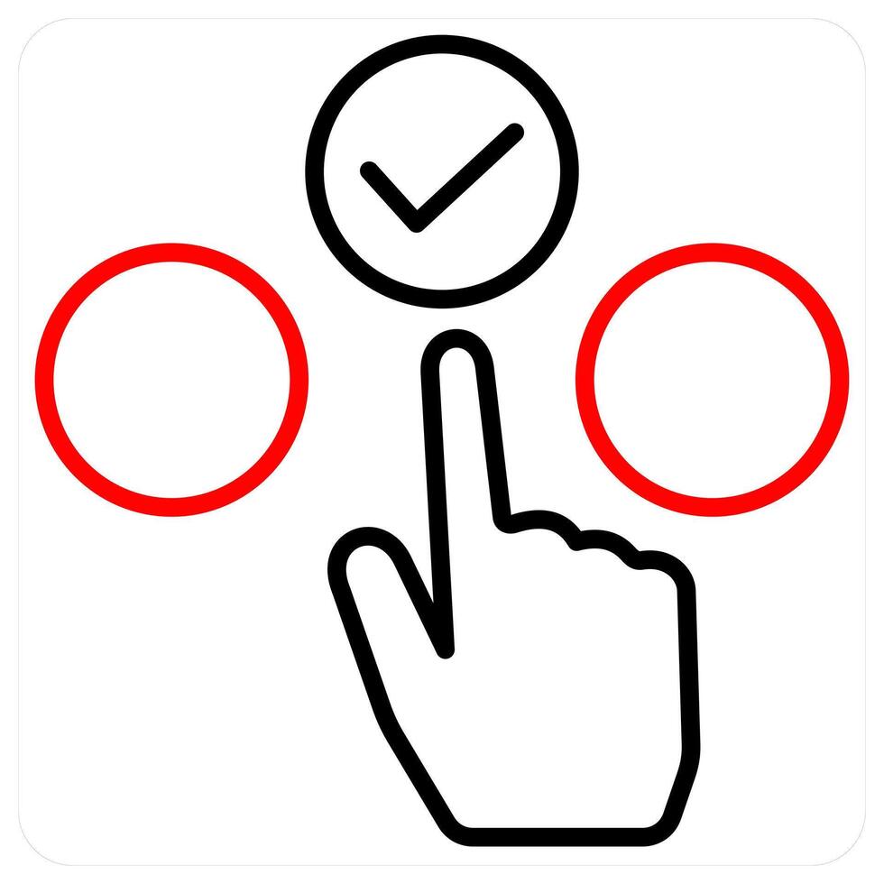 Choice icon concept in red line color vector