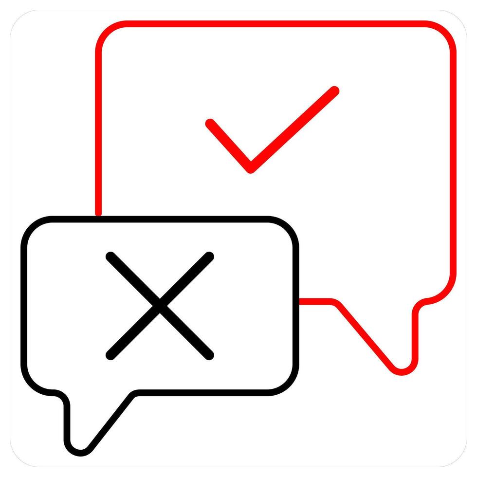 Validation icon concept in red line color vector