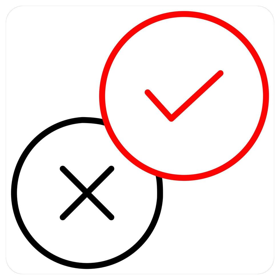 Validation concept icon in red line color vector