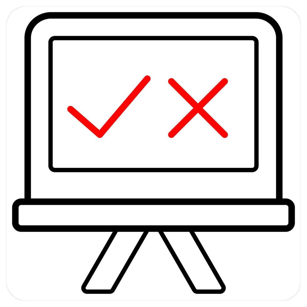 Survey icon concept in red line color vector