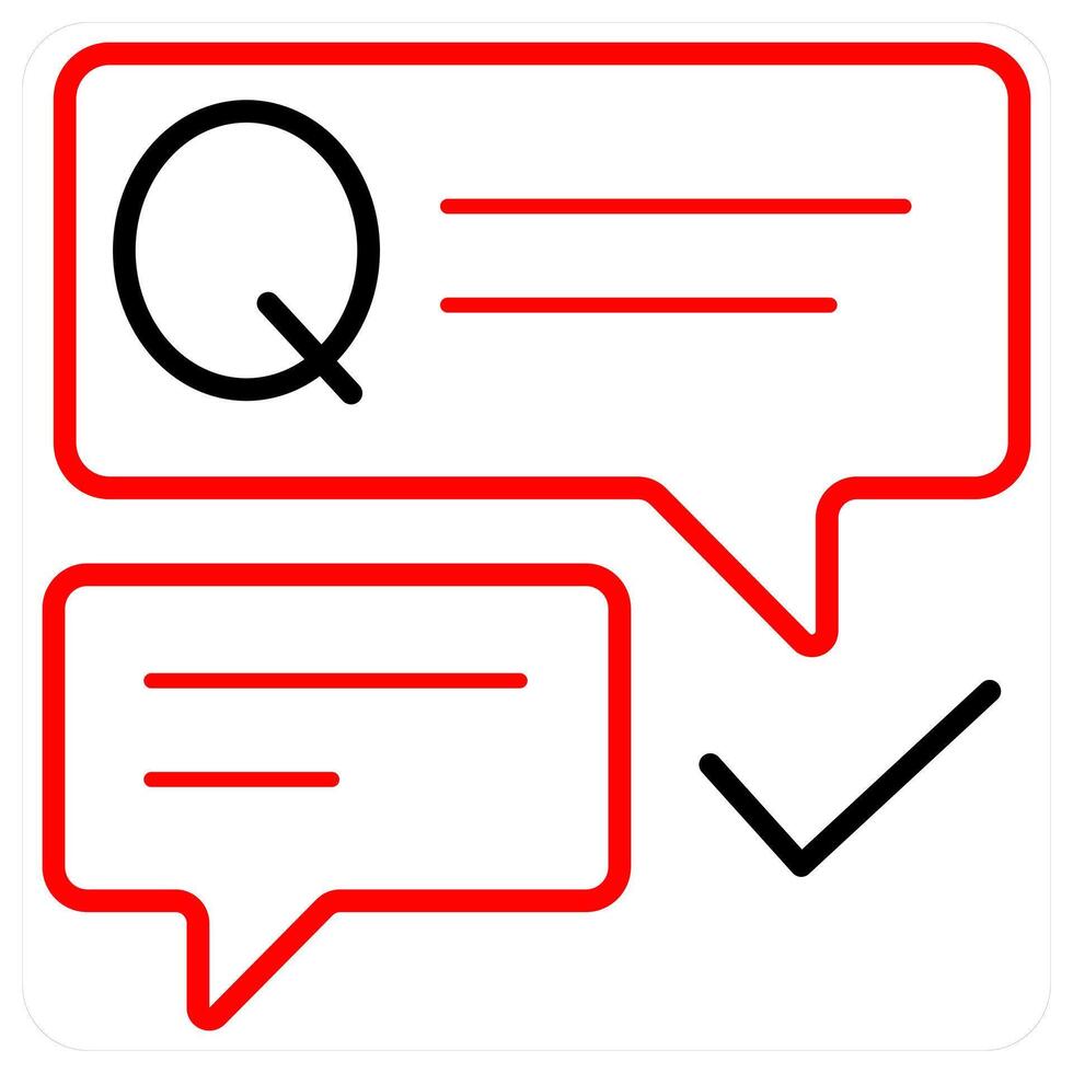 Questionnaire icon concept in red line color vector