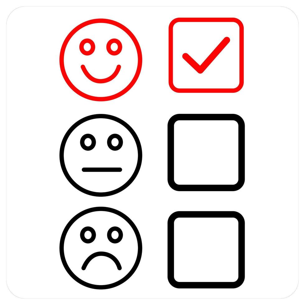 Feedback Survey icon concept in red line color vector