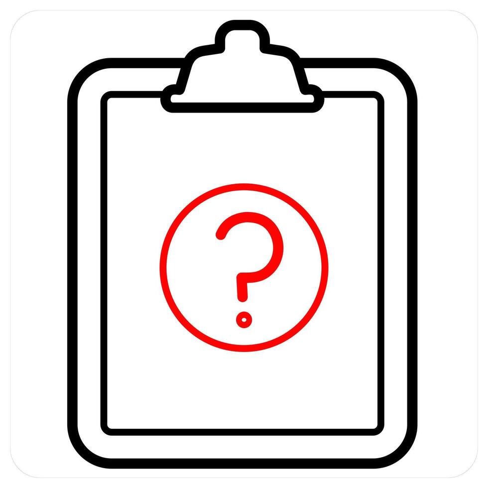 Survey and query concept in red line color vector