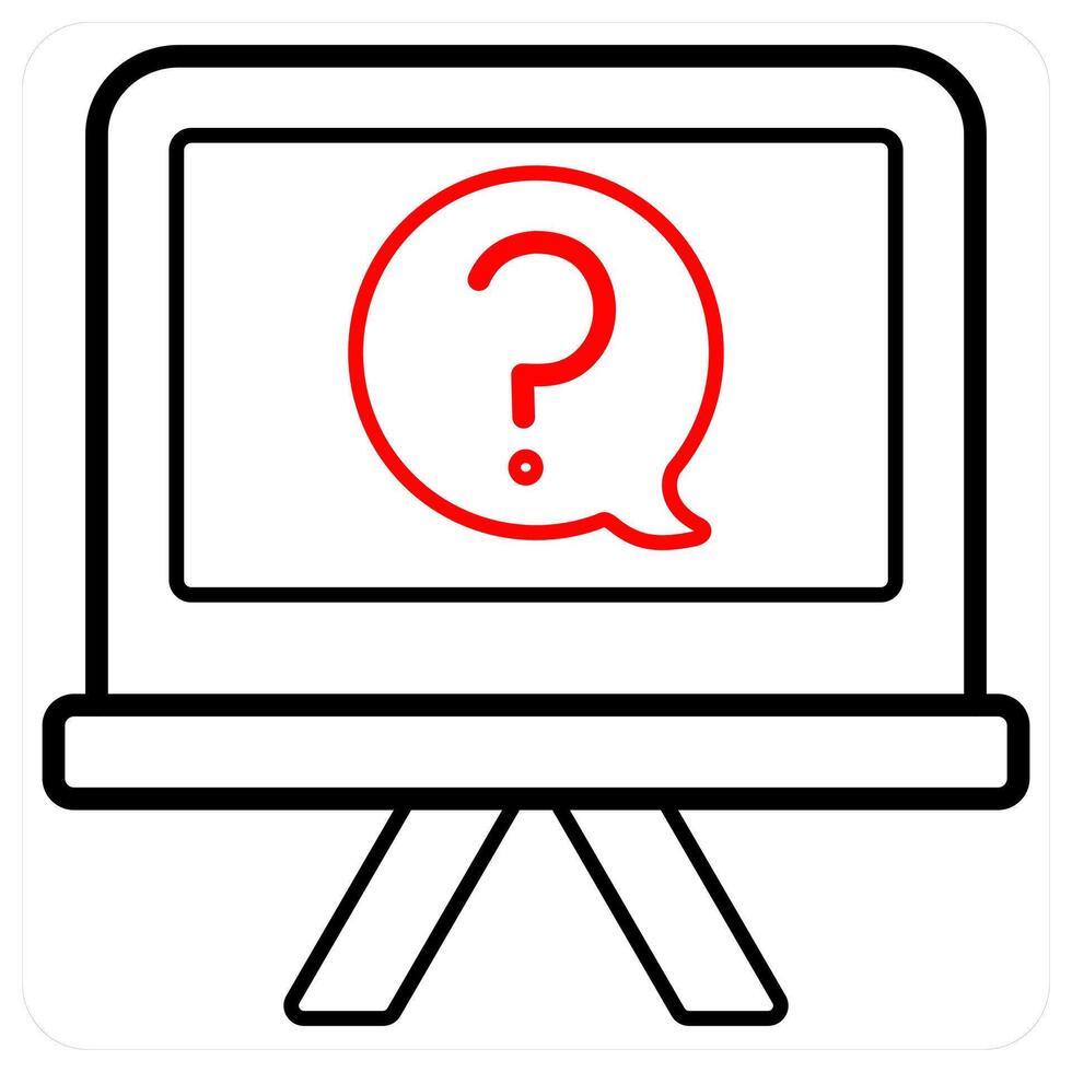 Question and query icon concept in red line color vector