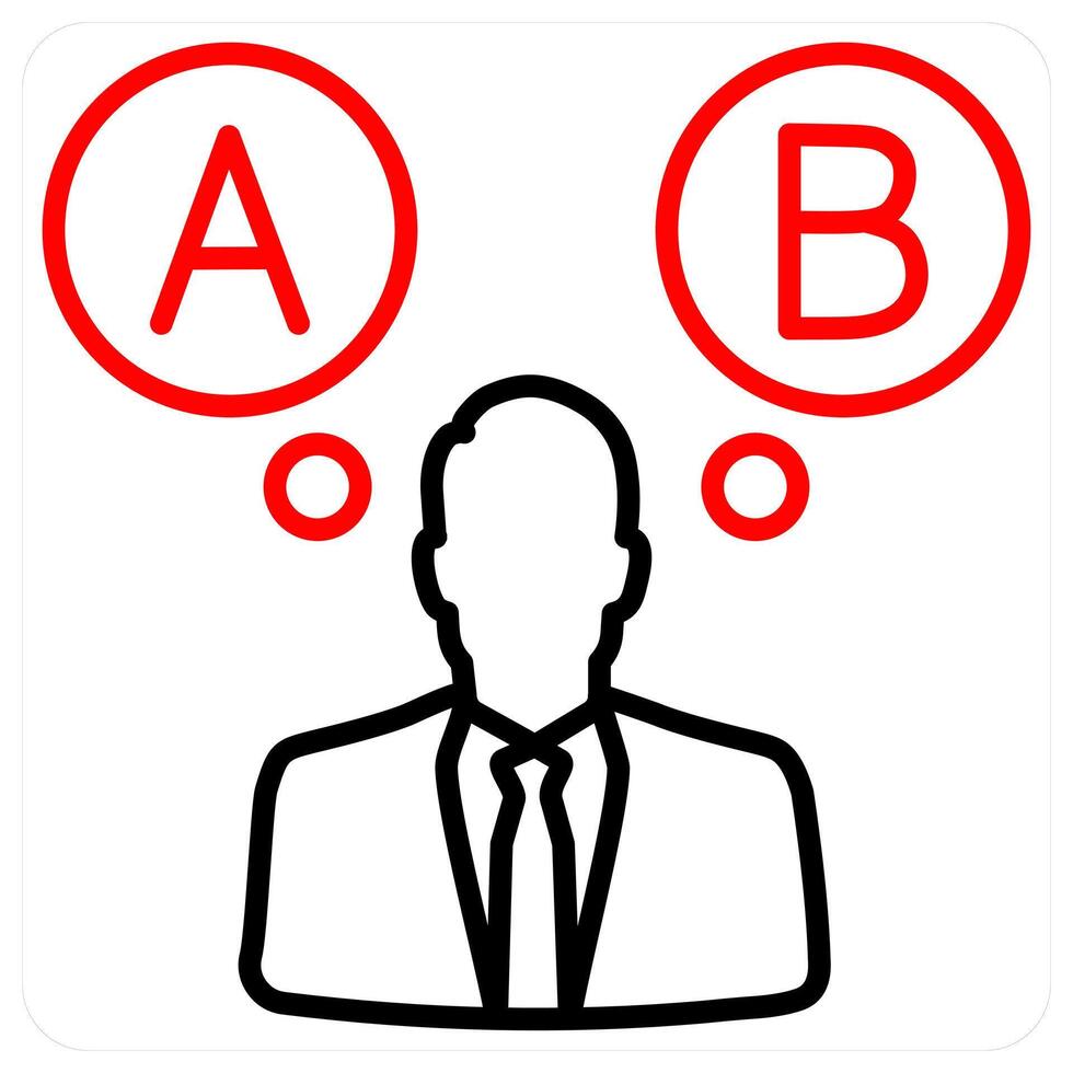 Option icon concept in red line color vector