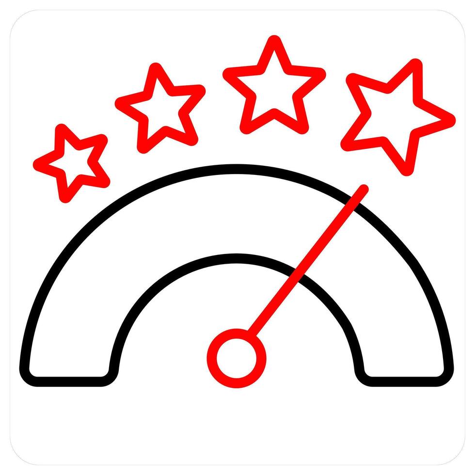 Evaluation icon concept in red line color vector