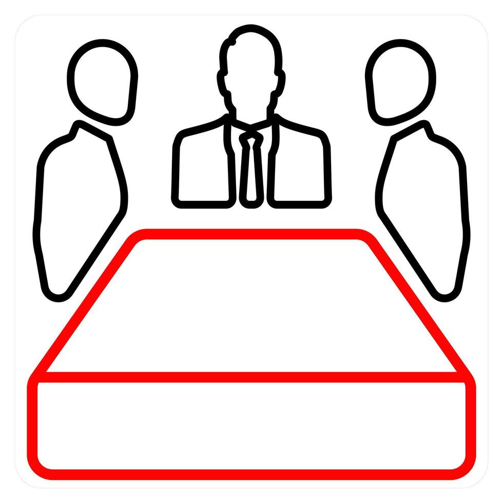 Conference and meting icon concept in red line color vector