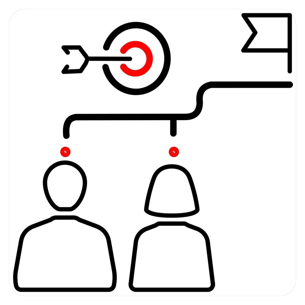 Target icon concept in red line color vector
