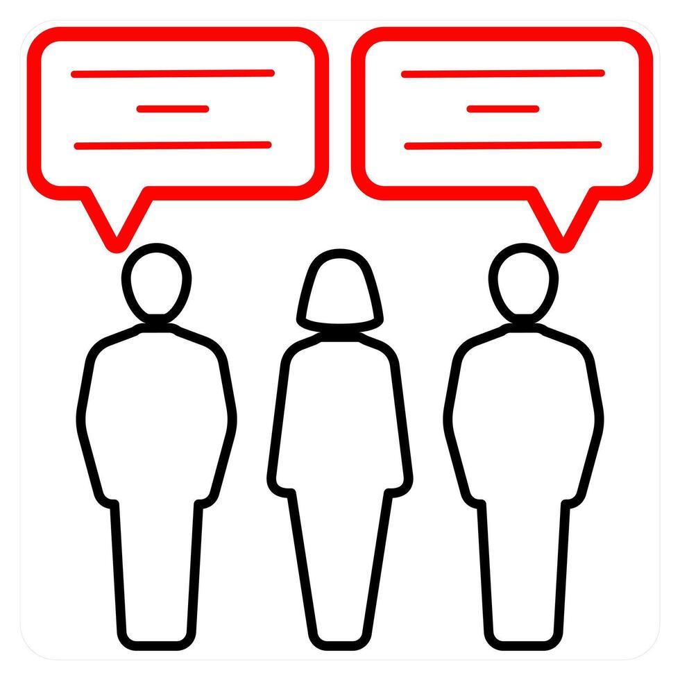 Communication and group icon concept in red line color vector