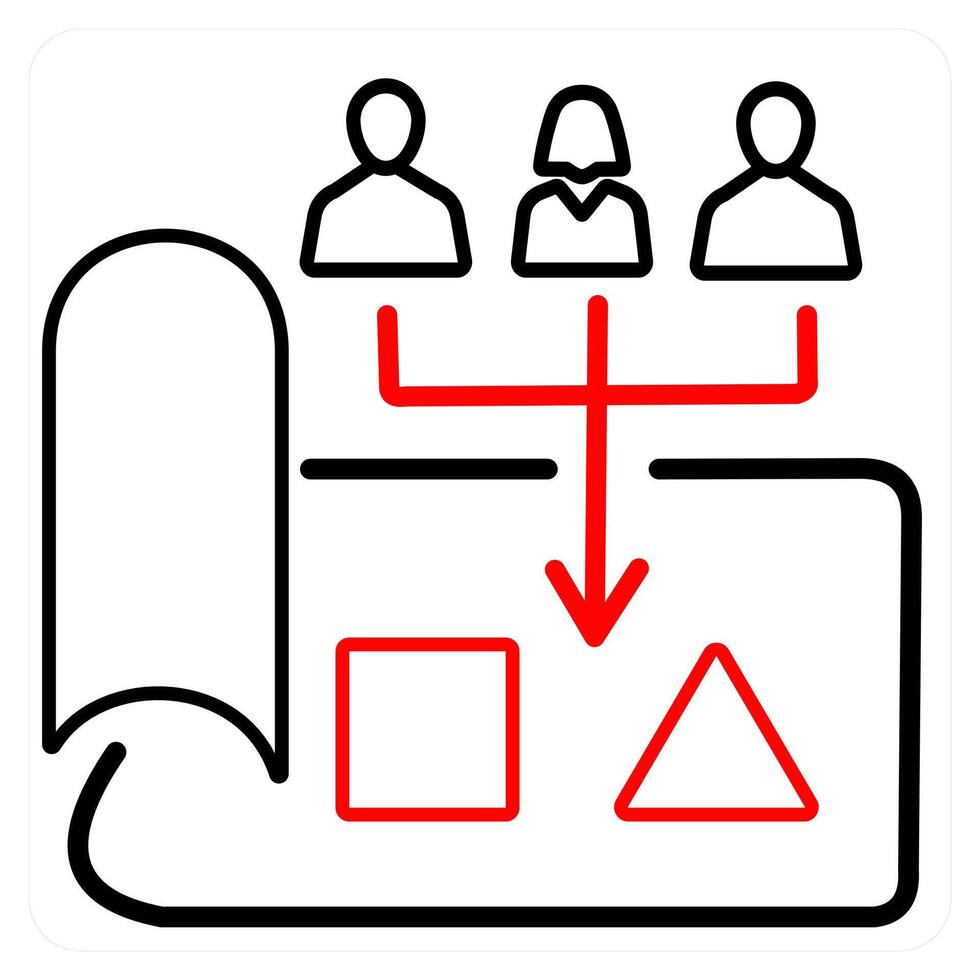 Project icon concept in red line color vector