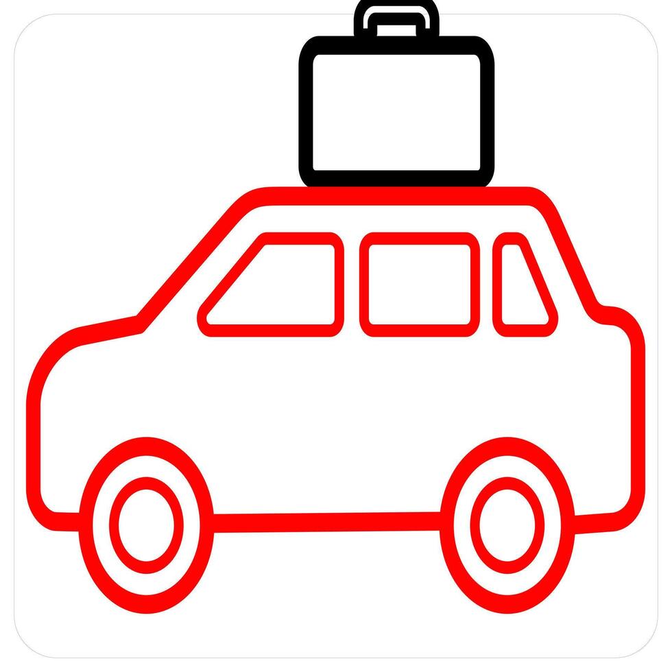 taxi icon concept in red line color vector