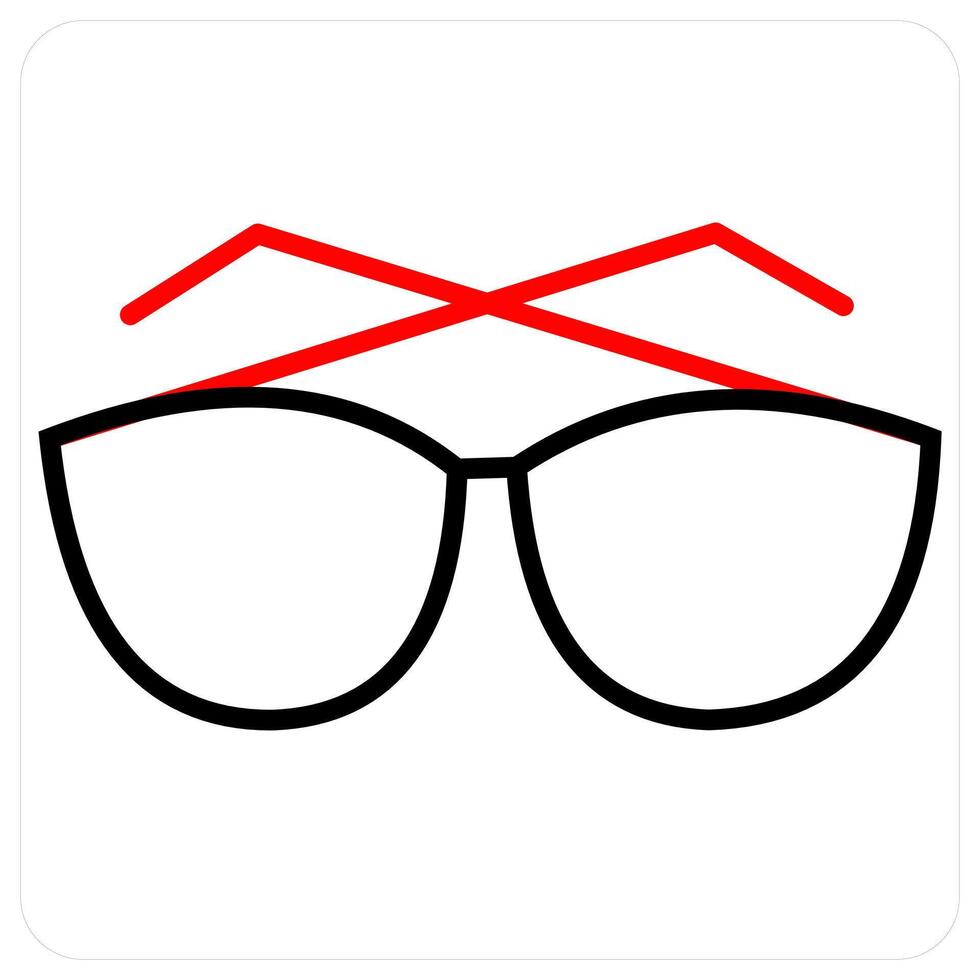sunglasses icon concept in red line color vector
