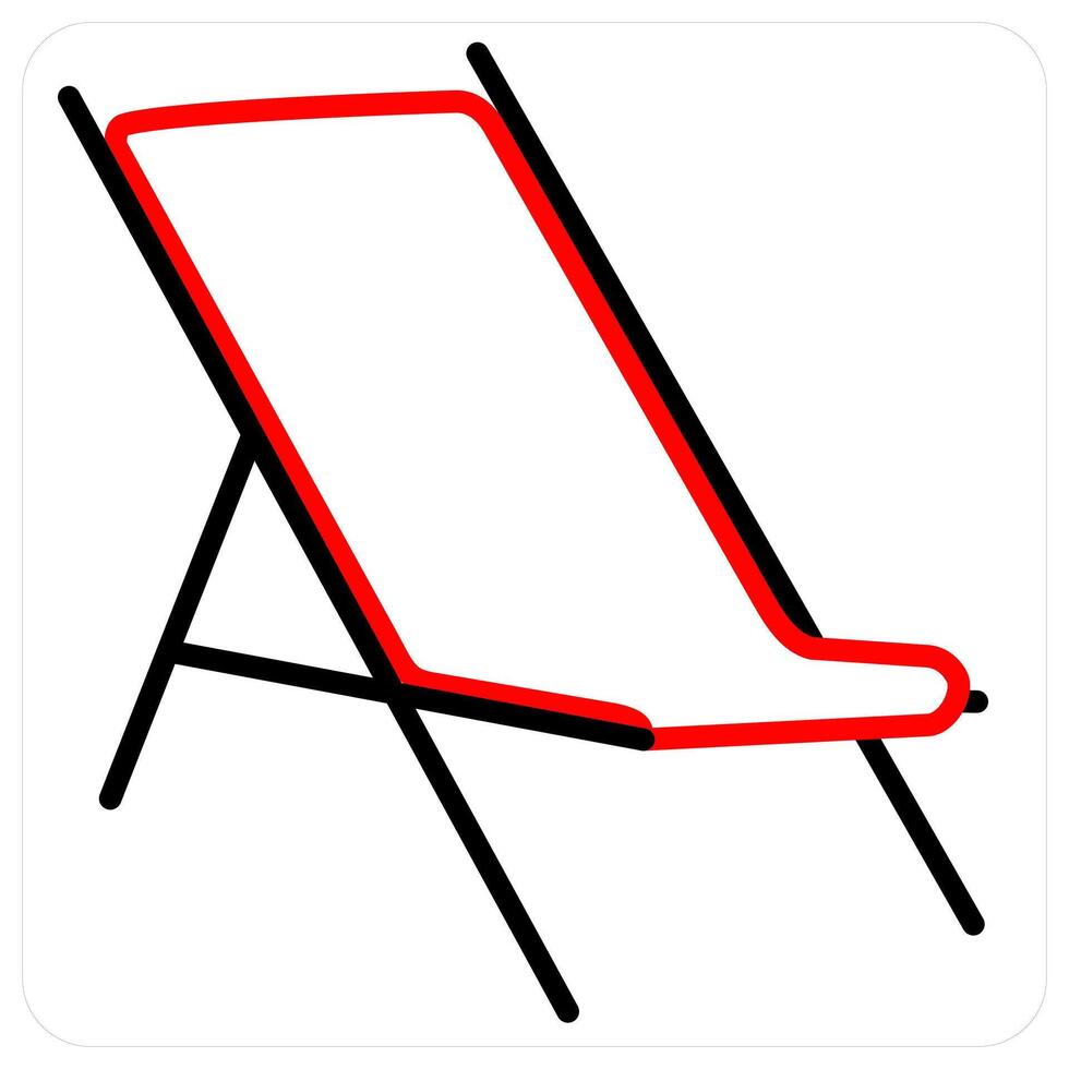 rest and bed icon concept in red line color vector