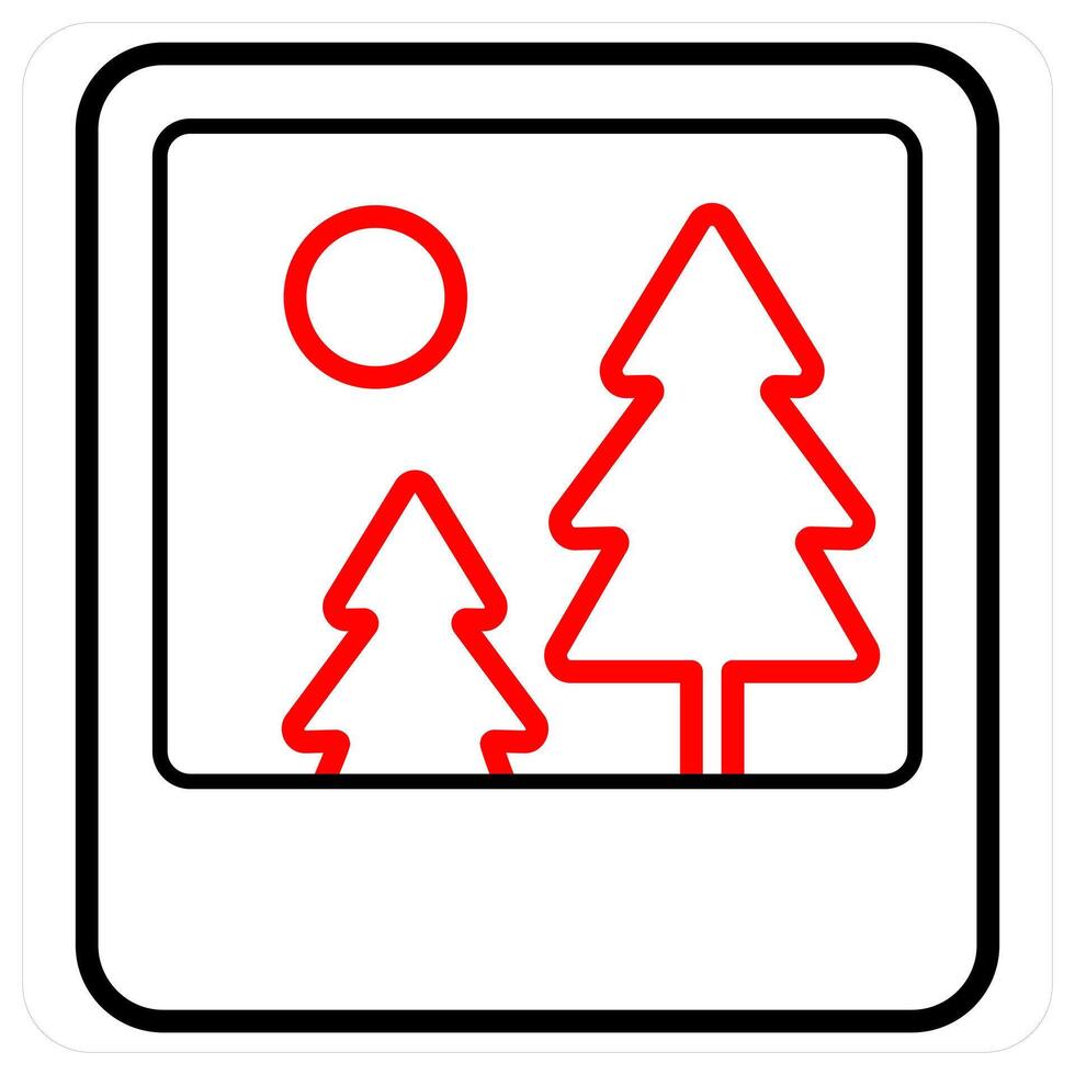 Photo icon concept in red line color vector