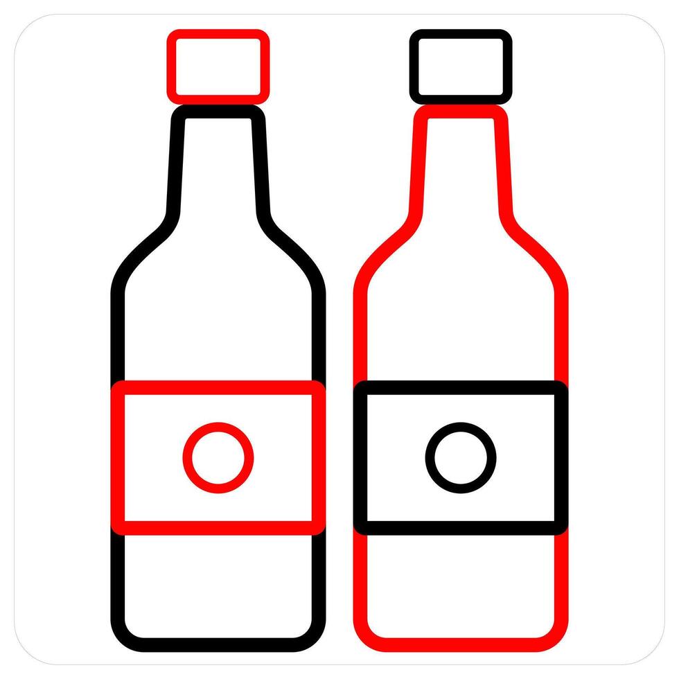 beverages icon concept in red line color vector