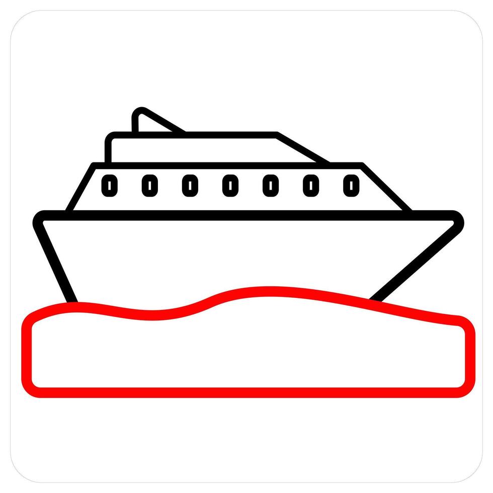 cruise icon concept in red line color vector