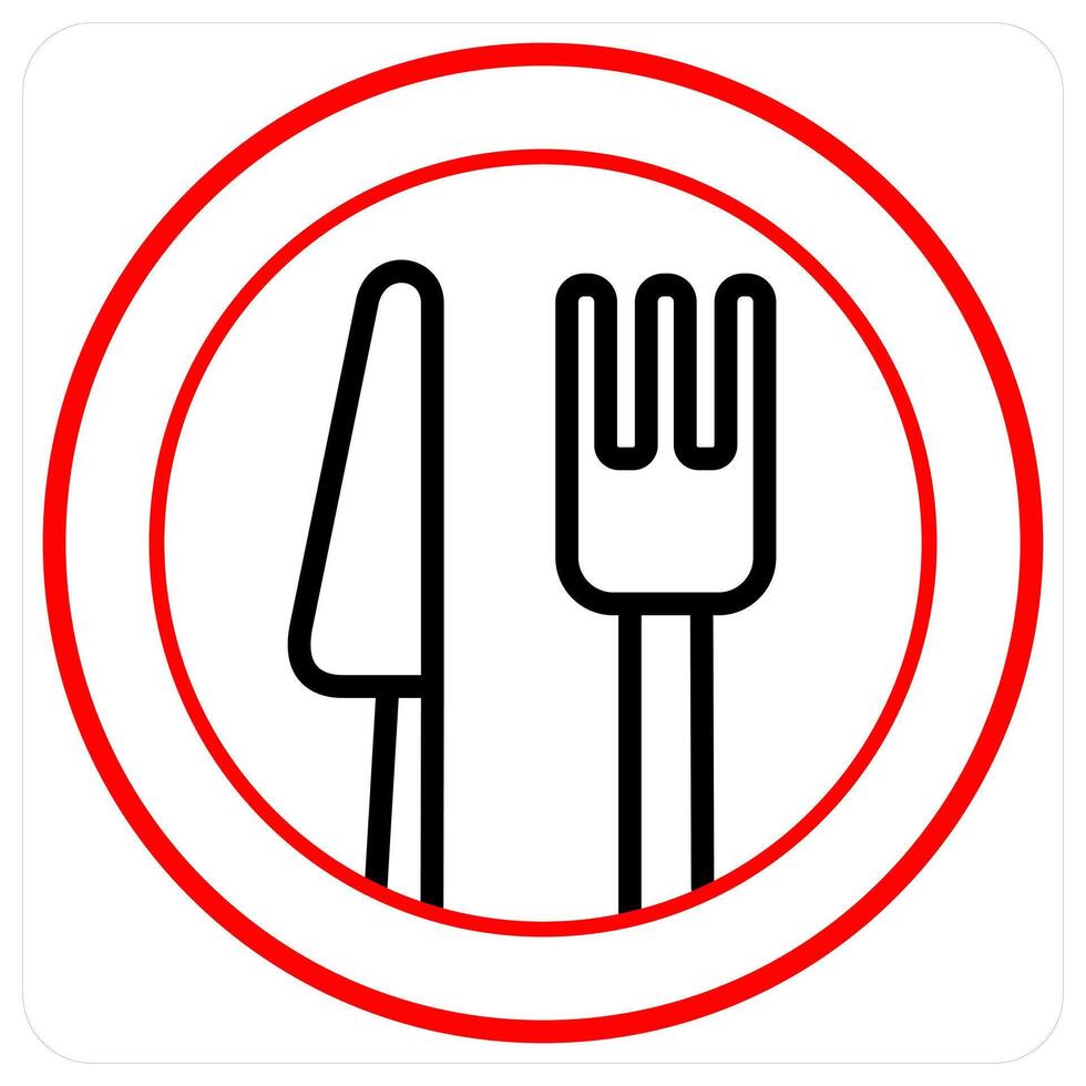 cutlery icon concept in red line color vector