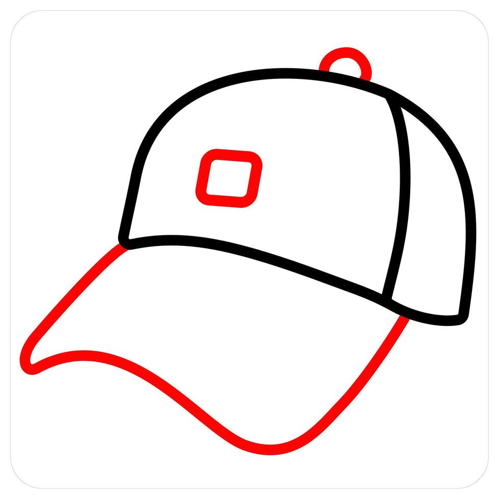 cap icon concept in red line color vector