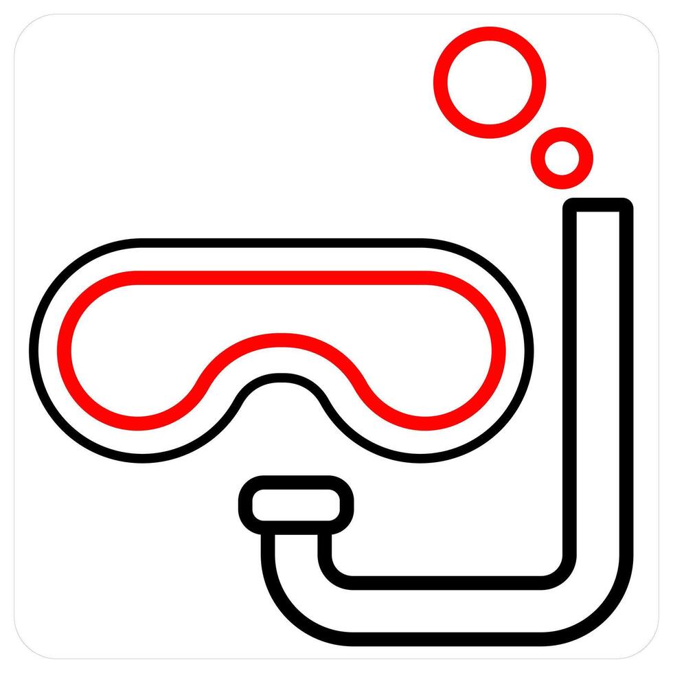 scuba icon concept in red line color vector