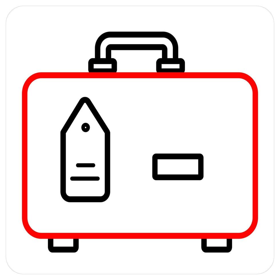 tourist bag icon concept in red line color vector