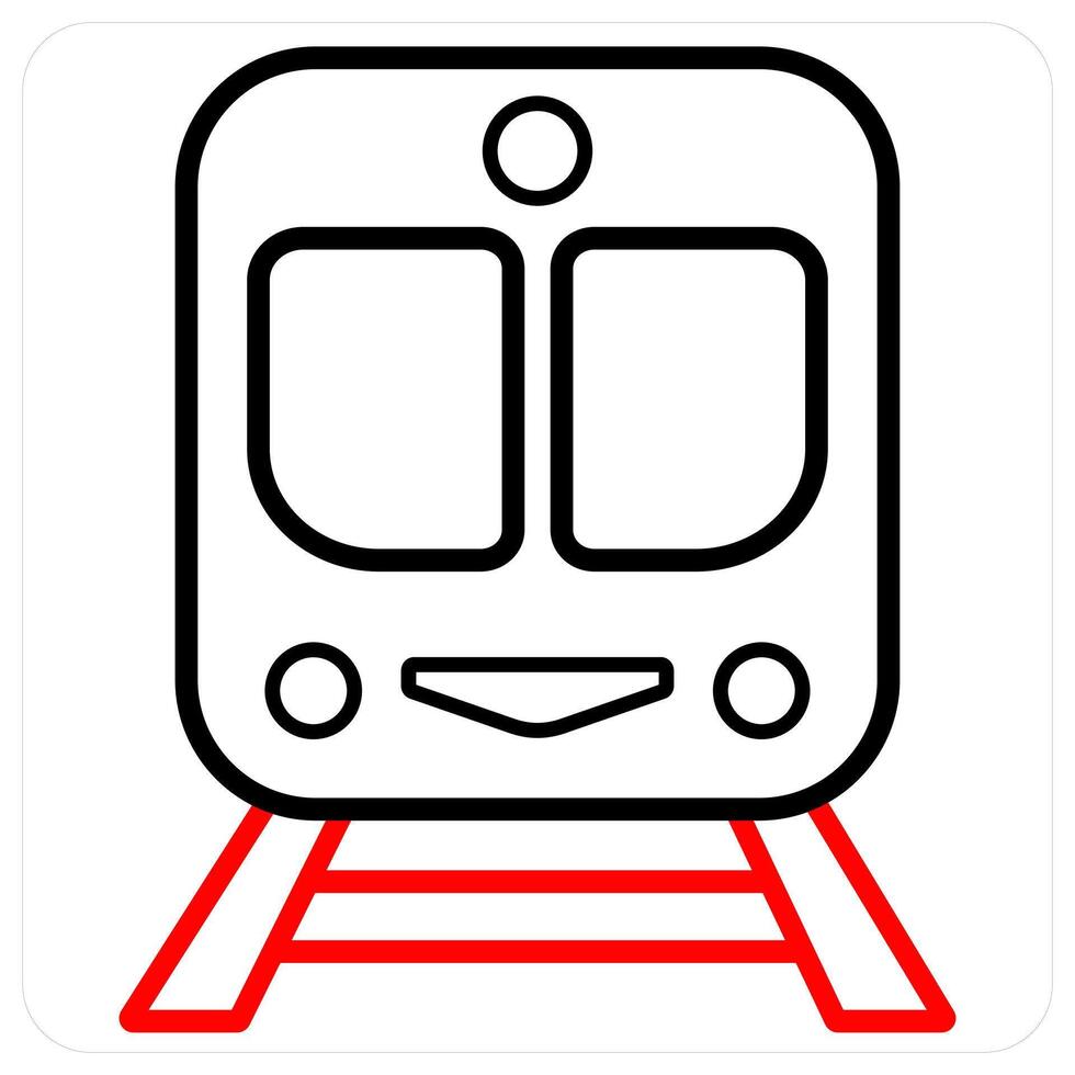 train icon concept in red line color vector