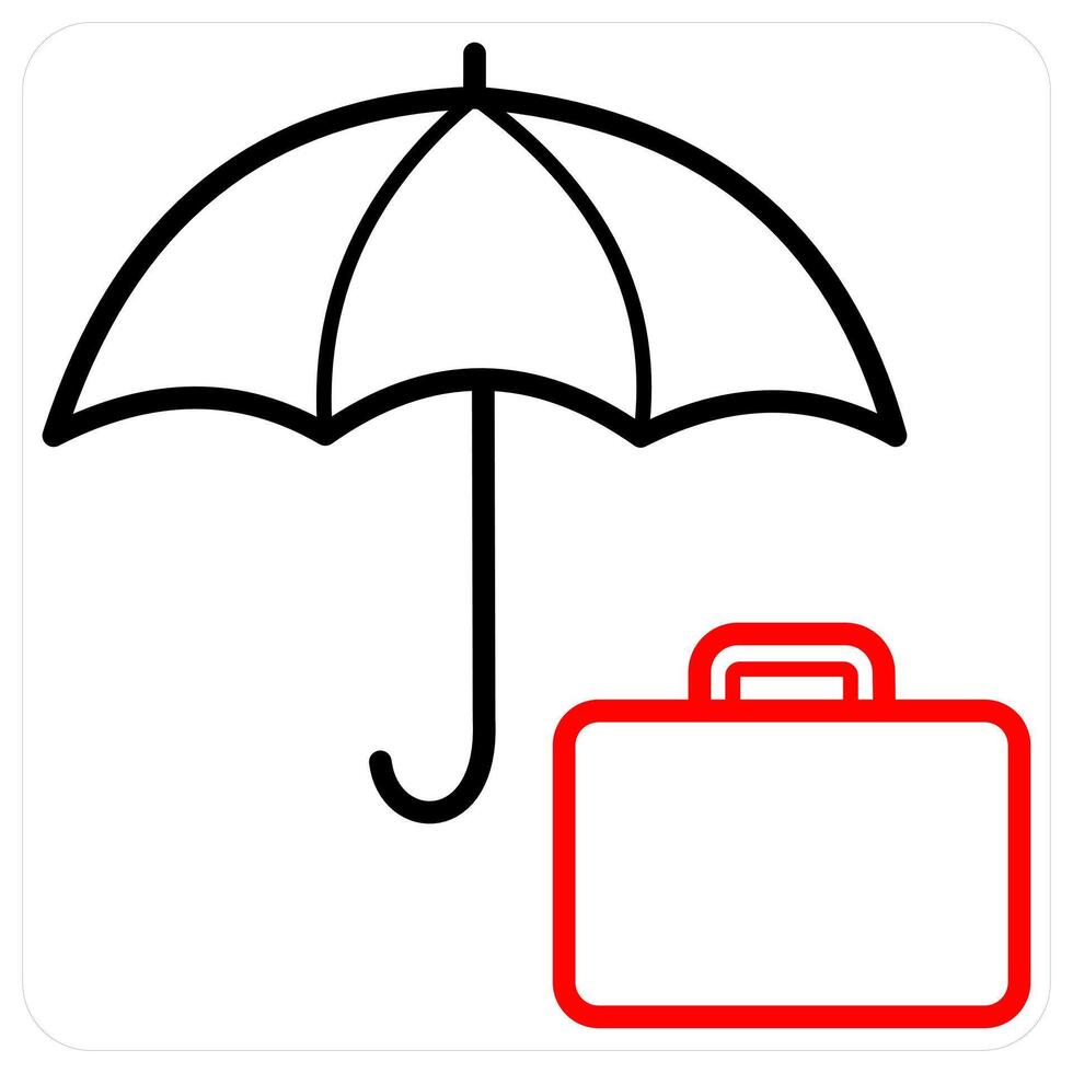 vacation icon concept in red line color vector