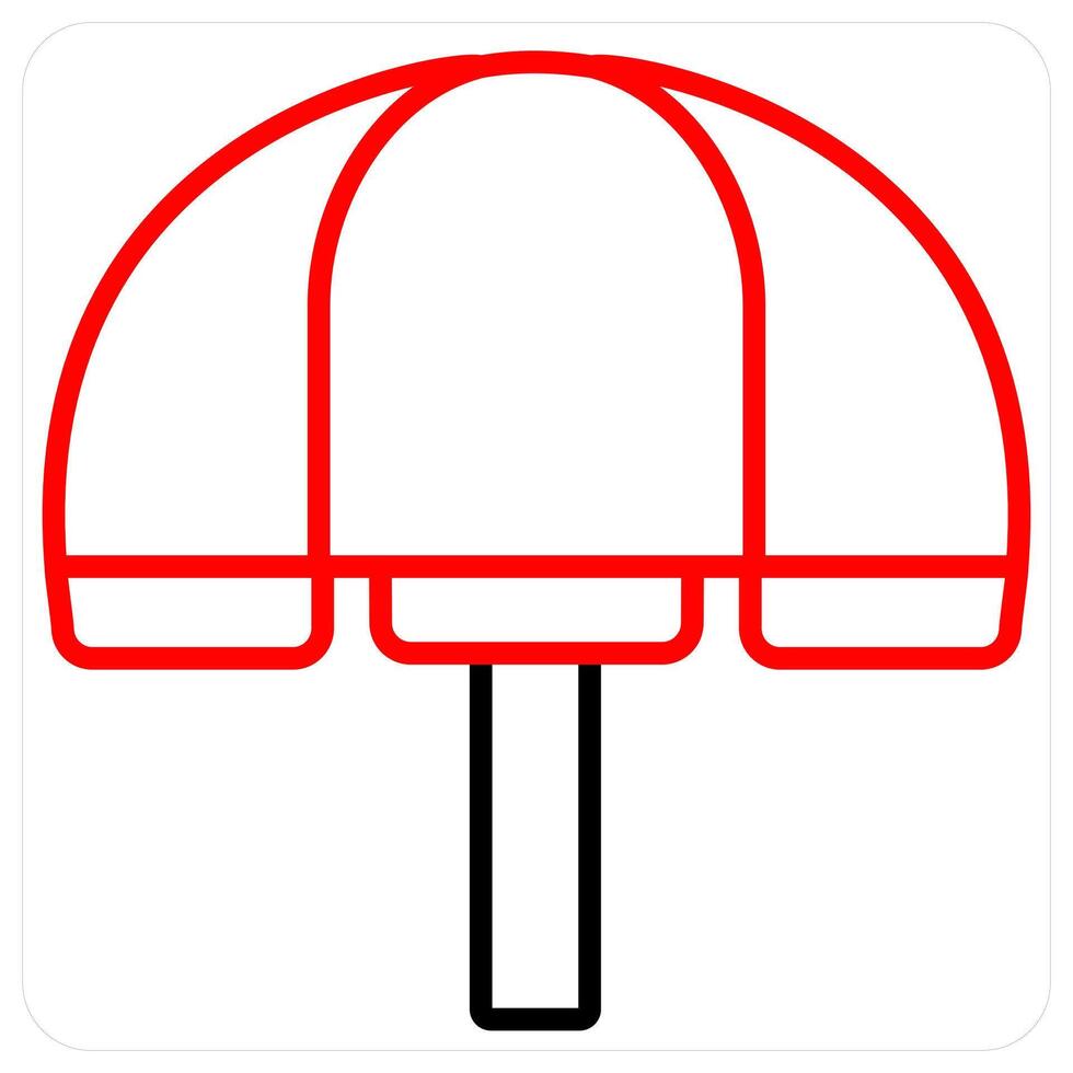 beach and summer icon concept in red line color vector