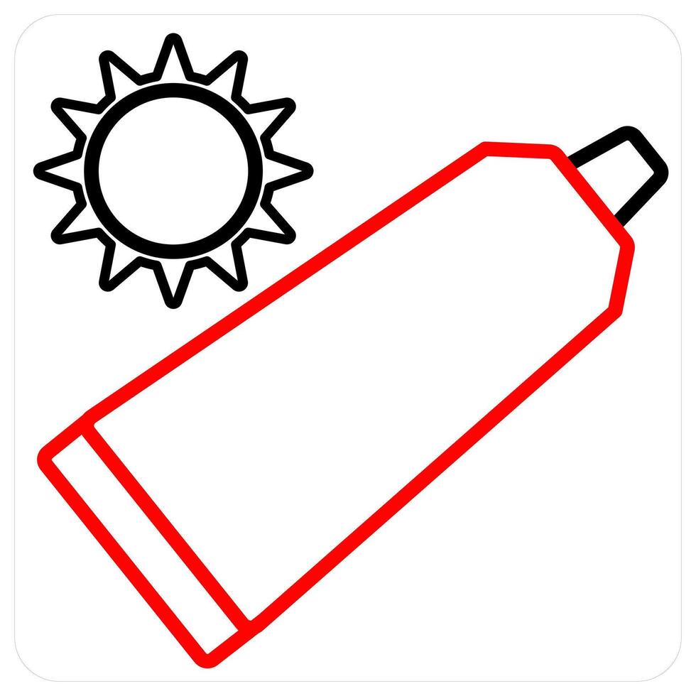 sun cream icon concept in red line color vector