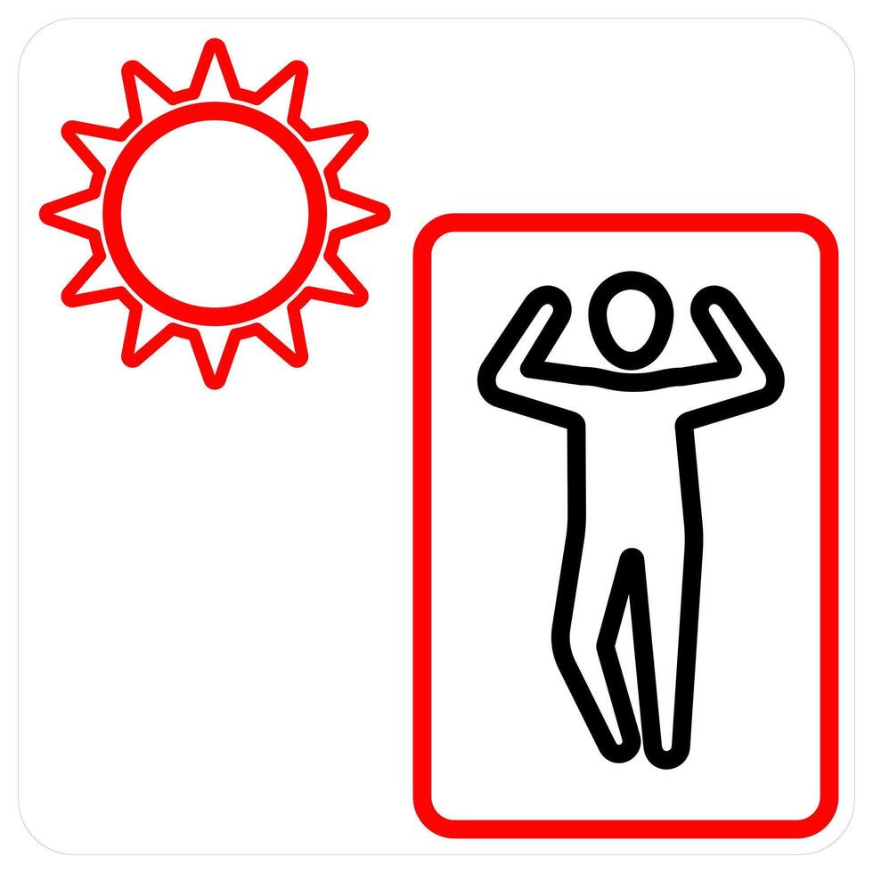 sunbath icon concept in red line color vector