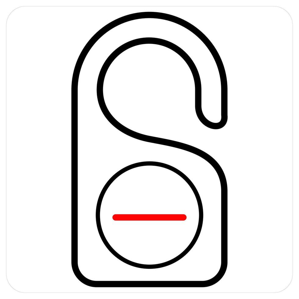 hotel lock icon concept in red line color vector