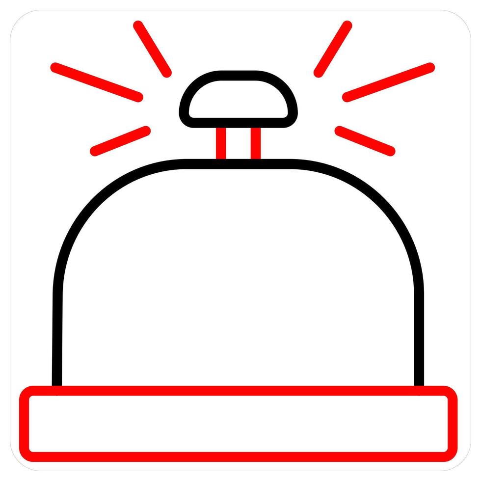 alarm icon concept in red line color vector