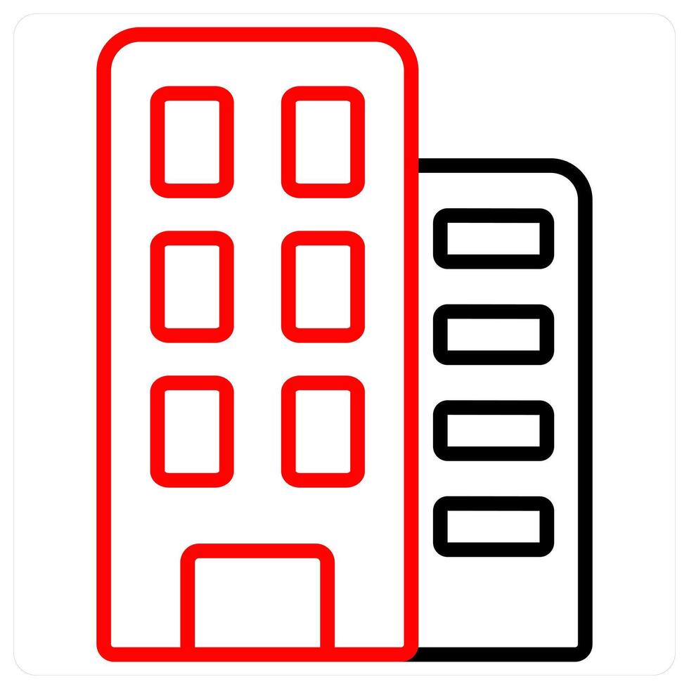 Building icon concept in red line color vector
