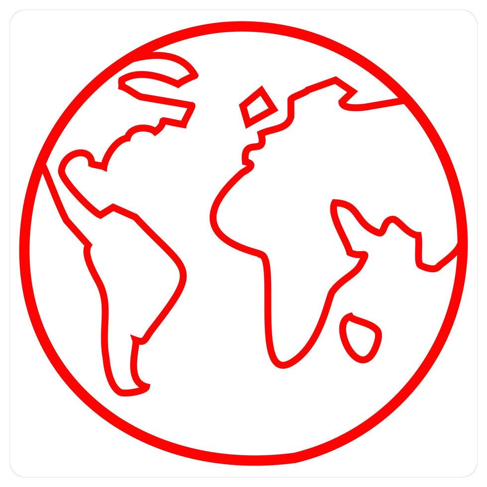 World icon concept in red line color vector