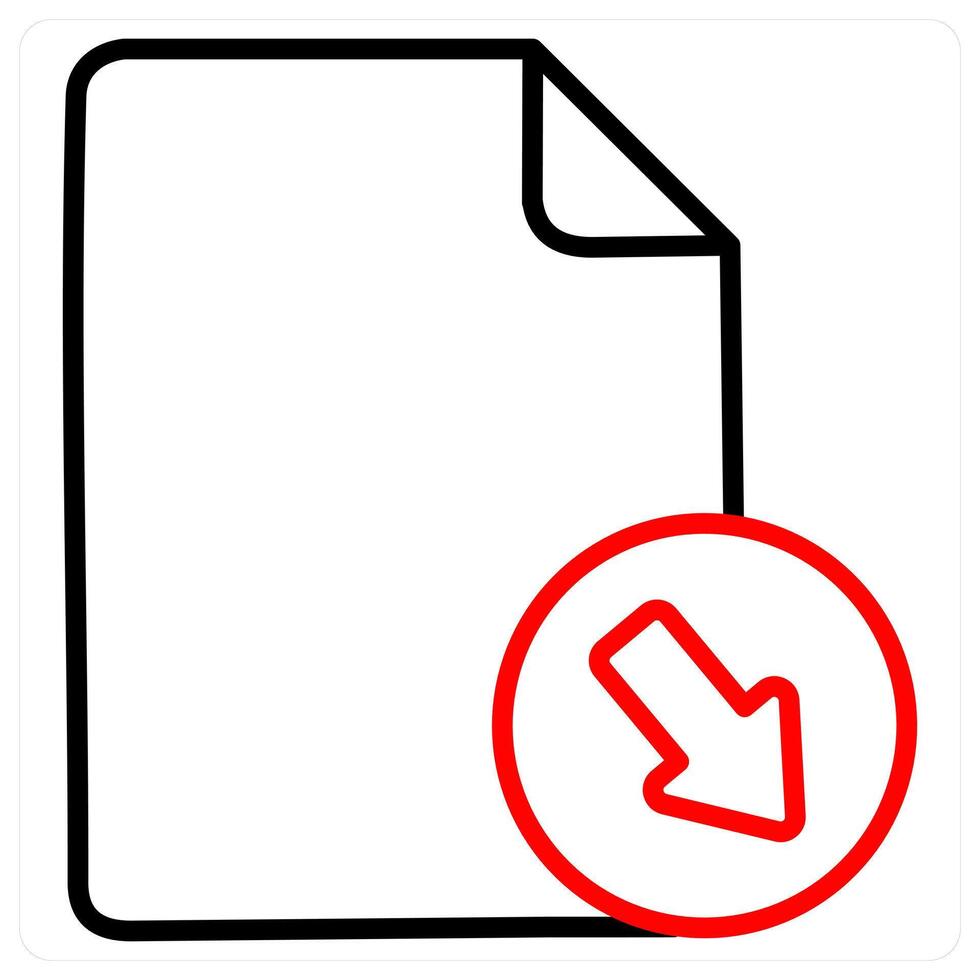 Download Document icon concept in red line color vector