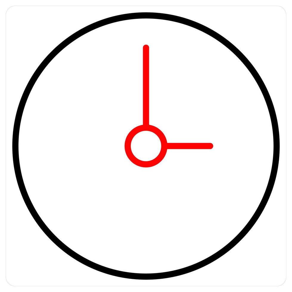 Clock icon concept in red line color vector