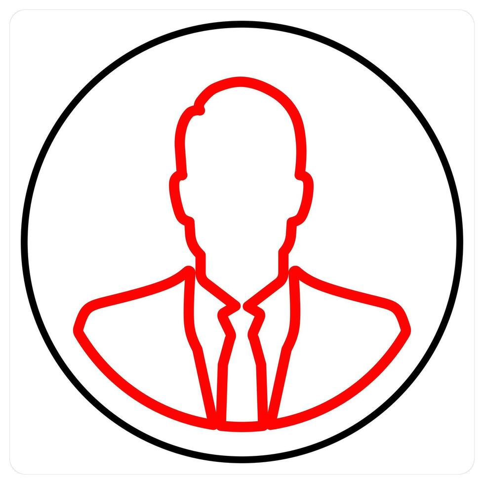 Businessman and man icon concept in red line color vector