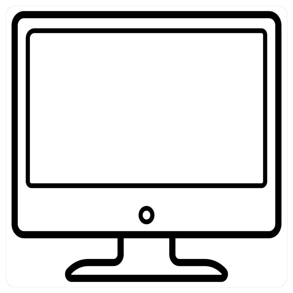 Monitor icon concept in red line color vector