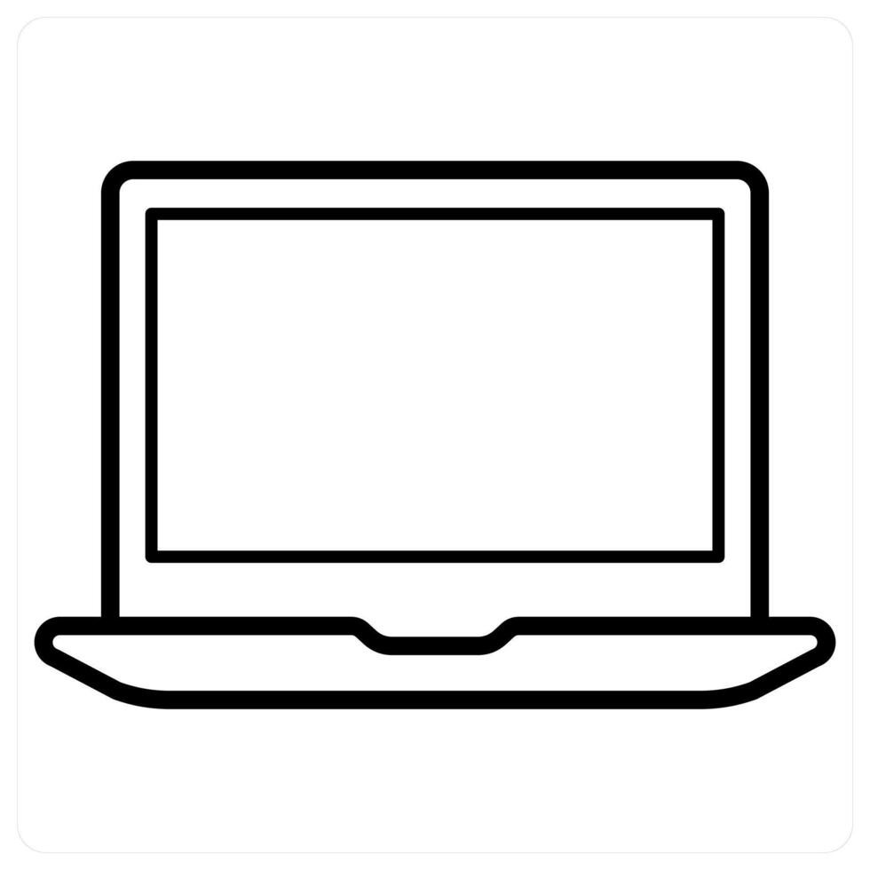 Laptop icon concept in red line color vector
