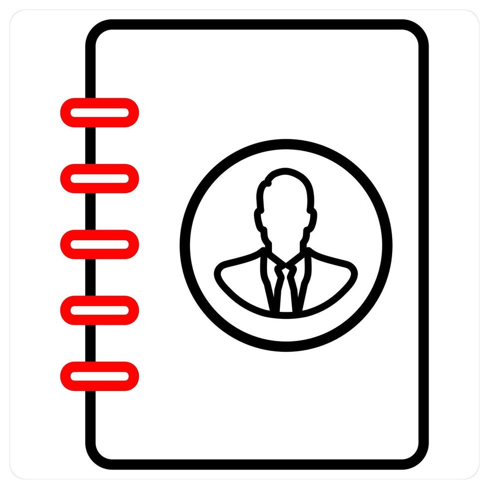 Contact Register icon concept in red line color vector