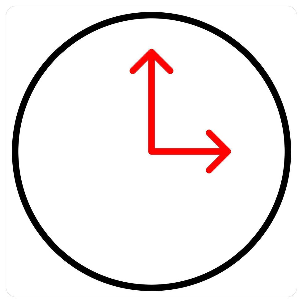 Time icon concept in red line color vector