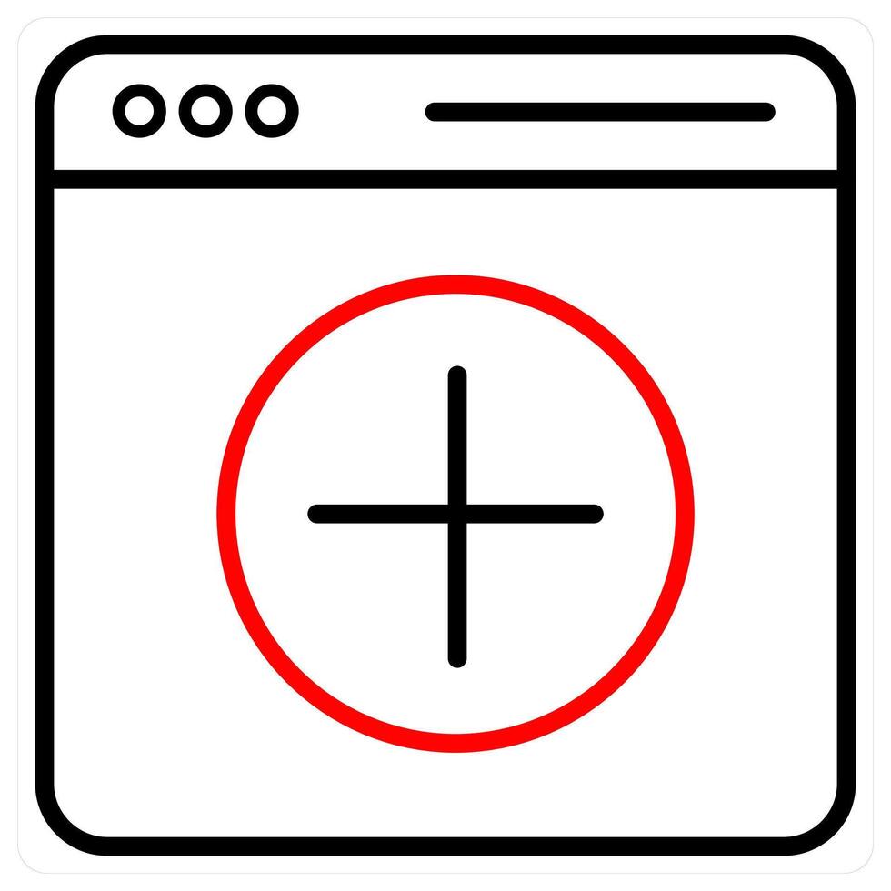 Add Page icon concept in red line color vector
