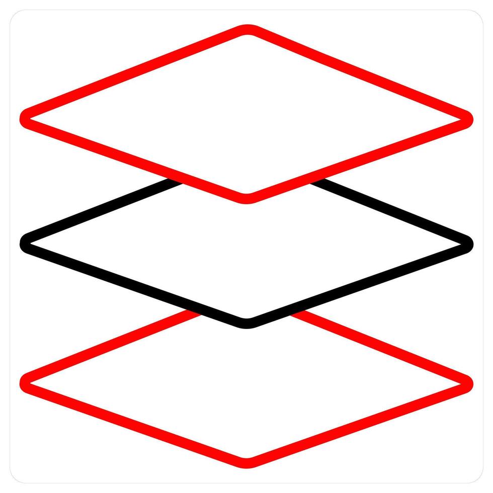 Layers icon concept in red line color vector