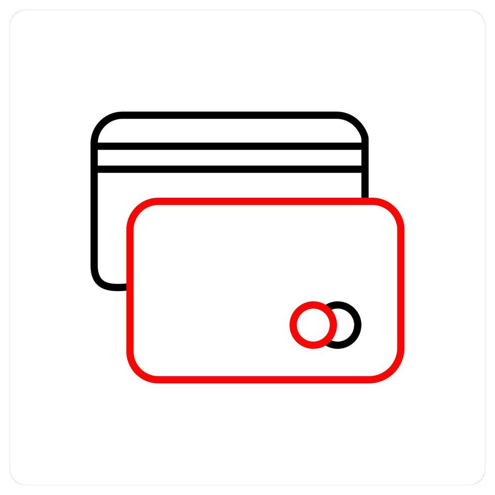 Debit Card icon concept in red line color vector