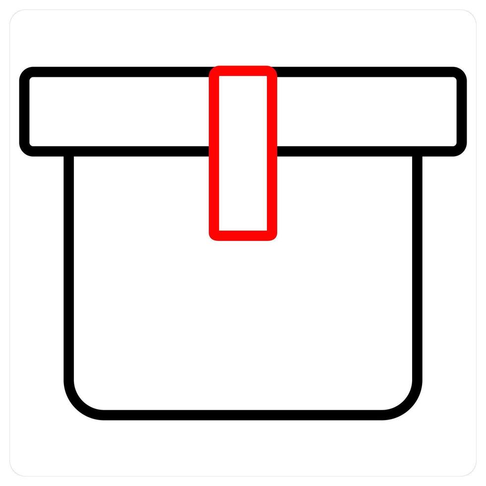 Box icon concept in red line color vector