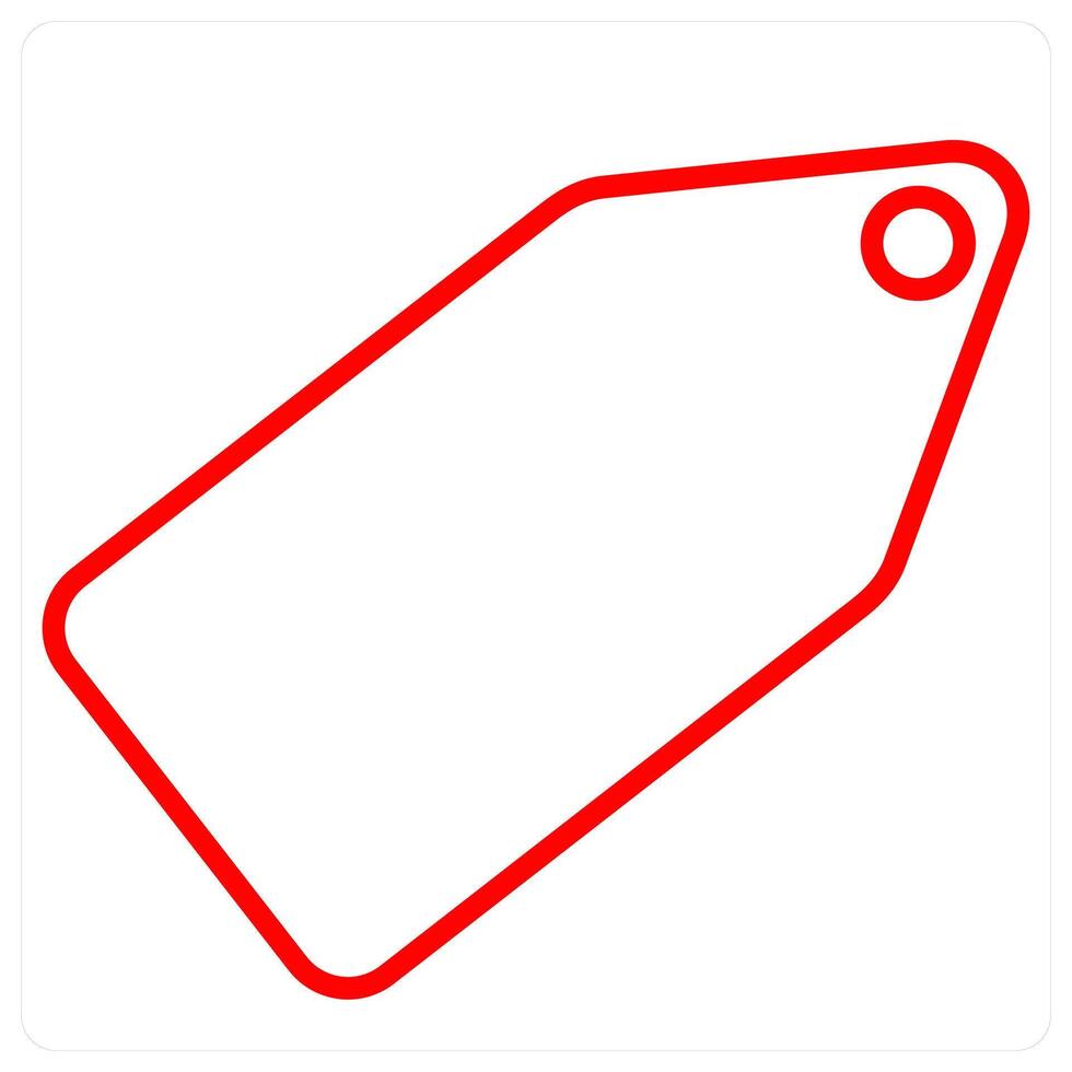 Tag icon concept in red line color vector
