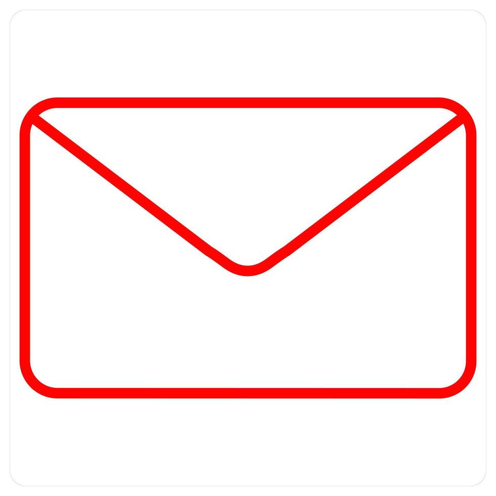 Email in red line color vector