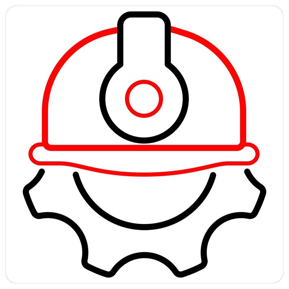 Under Construction and maintenance in red line color vector