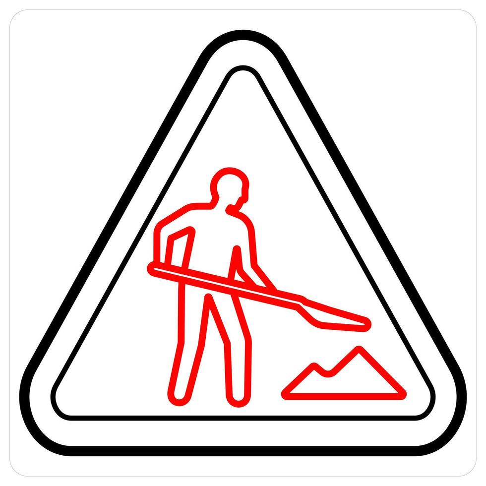 Under Maintenance and construction icon in red line color vector