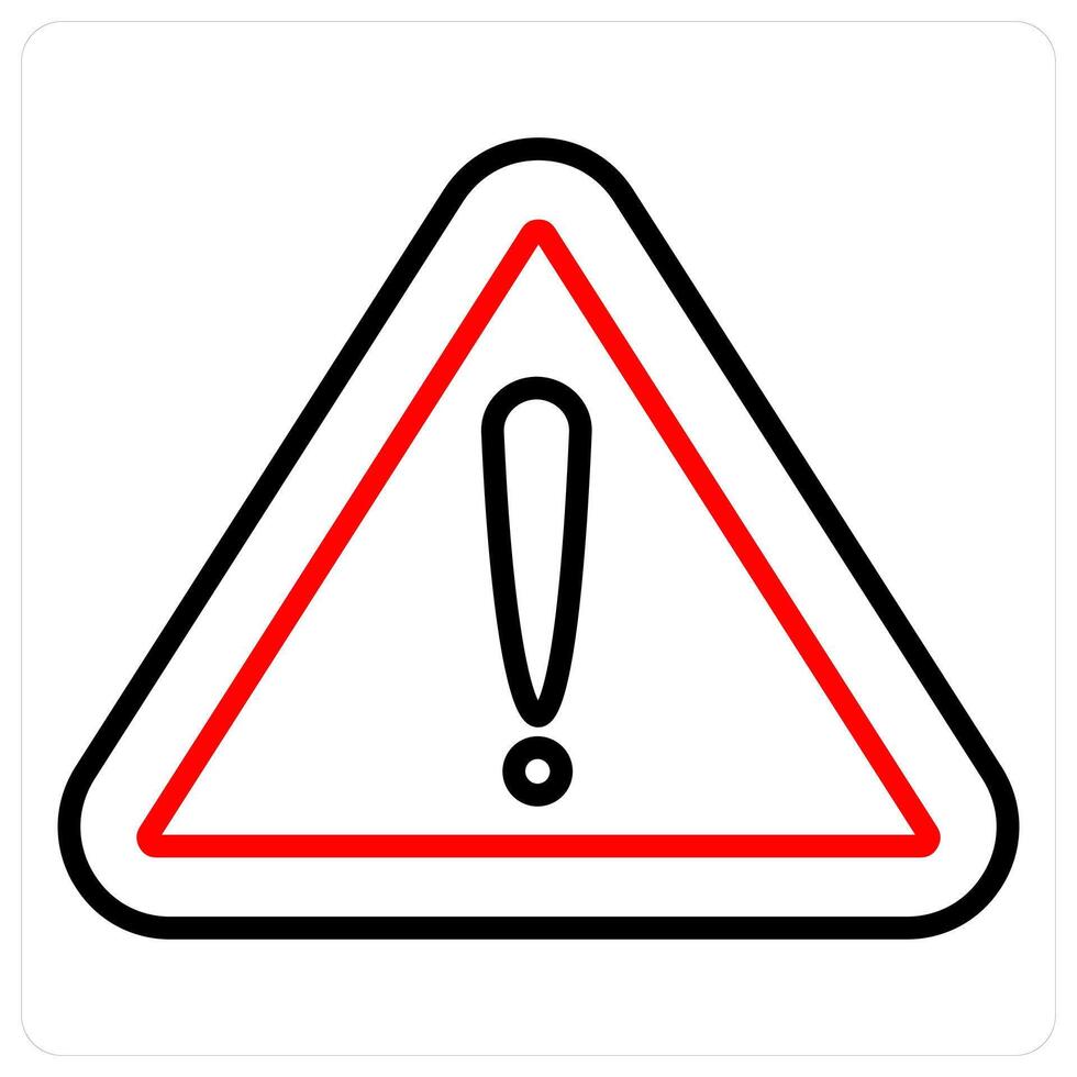 Warning and alert icon concept in red line color vector